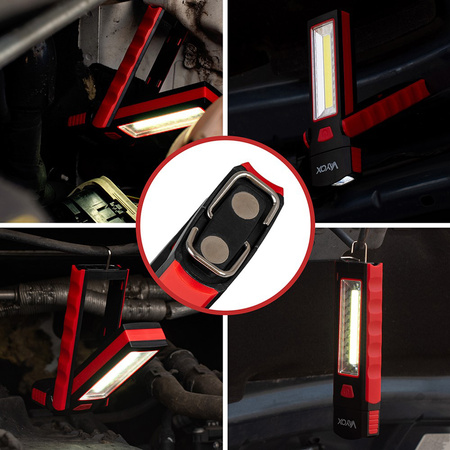 Latarka Na Baterie LED 4xAAA 120lm Warsztatowa Składana Robocza Magnes Hak VA0101 Vayox