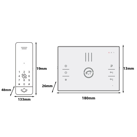Domofon Dzwonek Zestaw Jednorodzinny Domofonowy Unifon Breloki SANDI Orno