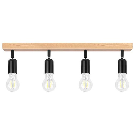 Lampa Sufitowa Spot Tuba Reflektor Oprawa Halogenowa 4x E27 Ruchomy Czarny Brązowy Eos Masterled