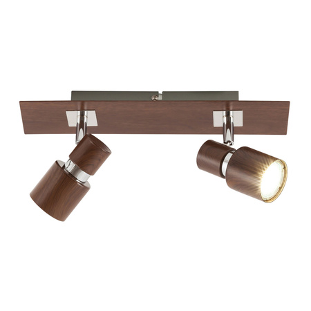 Lampa Sufitowa Oprawa Halogenowa Punktowa Reflektor Spot 2x GU10 Brązowy Klasyczny Merkur 6006 Rabalux