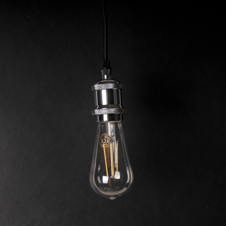 LAMPA wisząca Zawiesie z oprawką IL MIO NOLA E27 chrom 100cm kabel czarny