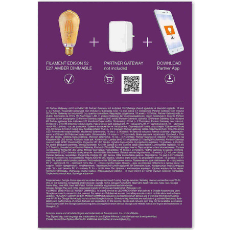 Żarówka LED E27 ST64 6W 680lm 2400K Ciepła Filament LEDVANCE SMART+ ZigBee Ściemnialna