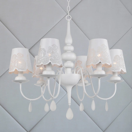 Lampa Wisząca Sufitowa Żyrandol FABRIZIA 6xE14 120cm - GOLDLUX (Polux)