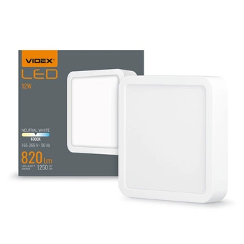 Panel LED Oprawa Natynkowa Plafon 12W 1250lm 4000K Neutralna Biała Videx