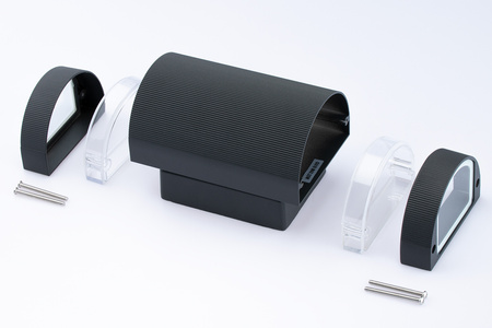 Kinkiet ogrodowy elewacyjny podwójny HANA Okrągła LED 2x GU10 Aluminium czarna IP54