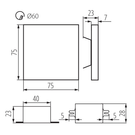 Oprawa Schodowa Dekoracyjna LED APUS PIR 1,3W 13lm 3000K Ciepła 230V Kanlux