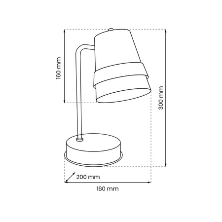 Lampa Stołowa VENEZIA Czarna 1xE27 Biurkowa Nocna Milagro