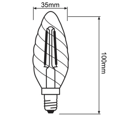 Żarówka LED Świeczka E14 BW40 3,4W = 40W 470lm 4000K Neutralna 300° CRI90 Filament Mleczna Ściemnialna LEDVANCE Superior