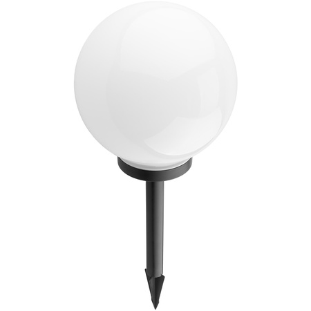 Lampa Solarna Ogrodowa LED ATRIS Wbijana Naziemna Biała Kula 25cm RGB LUMILED