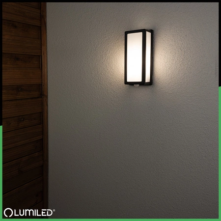 Lampa Ogrodowa Kinkiet Elewacyjny E27 Prostokątny Czujnik Ruchu DOMLO LUMILED