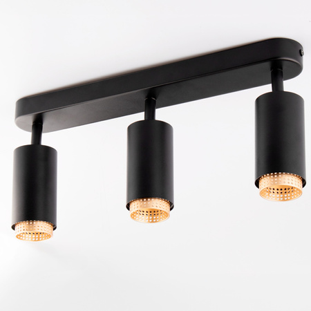 Lampa Sufitowa Reflektor LED 3x GU10 Tuba Spot ELIGIS Czarny LUMILED