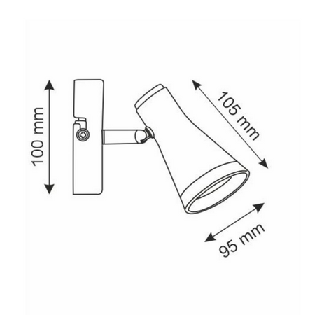 Kinkiet ruchomy lampa ścienna regulowana 4,2W LED BERG 1 czarny 3000K GOLDLUX (Polux)