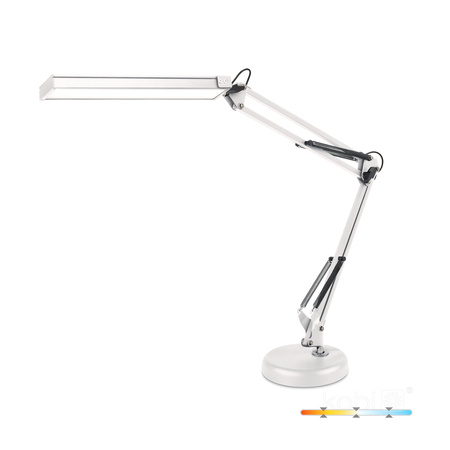 Lampka Biurkowa Stołowa LED 14W 800lm CCT 120° Akumulatorowa Biała Tenuix Kobi