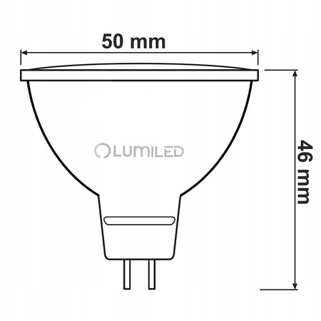 Żarówka LED GU5.3 Reflektor MR16 8W = 80W 720lm 3000K Ciepła 120° 12V LUMILED
