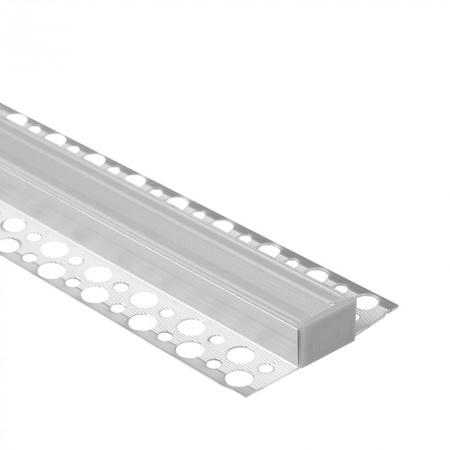 Profil Aluminiowy LED do Płyt GK Gipsowych REGIPS Szeroki Podpłytkowy do Glazury Anodowany 2m z Kloszem Przezroczystym do Taśm LED + Zaślepki seria GNS Ecolight