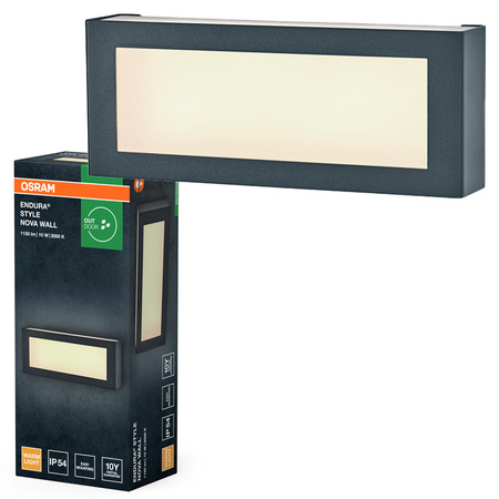 Kinkiet Ogrodowy Lampa Elewacyjna Zewnętrzna LED 10W 700lm 3000K Ciepła Szary IP54 Endura Osram