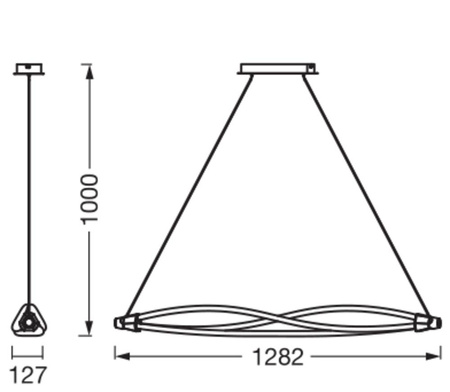 Lampa Sufitowa Wisząca Dekoracyjna LED 22W 2400lm 3000K Ciepła Ściemnialna Zwis Szary Decor Ledvance