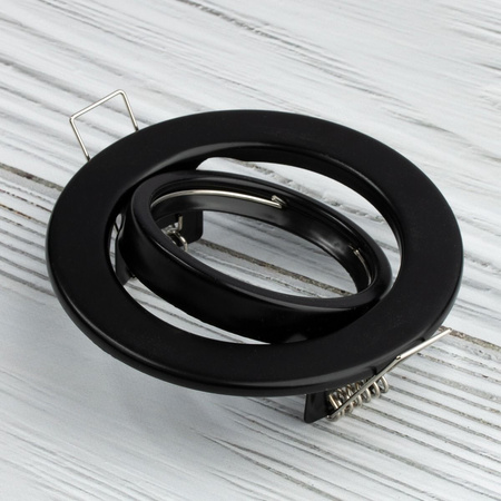 Oprawa HALOGENOWA Podtynkowa Ruchoma Okrągła AURELI Czarna Blacha MR16 GU10