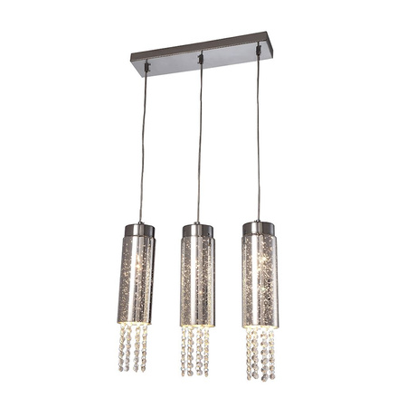 Lampa wisząca sufitowa MOONLIGHT 3xE14 MILAGRO glamour chrom metal szkło