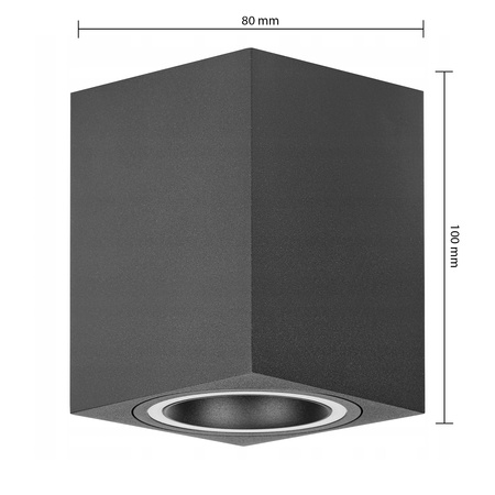 Oprawa Natynkowa Halogenowa Tuba Reflektor Spot GU10 Kwadratowa Czarna Masterled