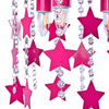 Lampa dziecięca sufitowa różowa Żyrandol dla dzieci Gwiazdki STAR 3xE27 Metal i kryształki Milagro