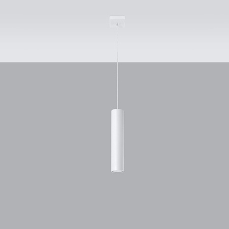 Lampa Sufitowa Wisząca Zwis GU10 Tubularna Biała Nowoczesna Lagos Sollux