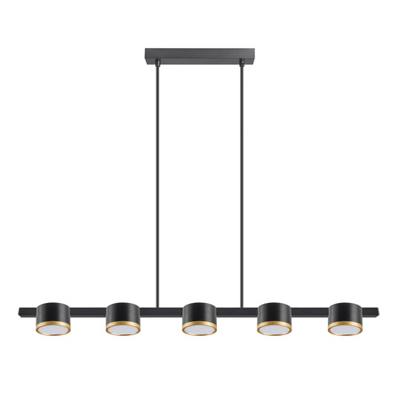 Lampa Sufitowa Wisząca Zwis 5x GX53 Czarna MIRELLA Sanico Goldlux