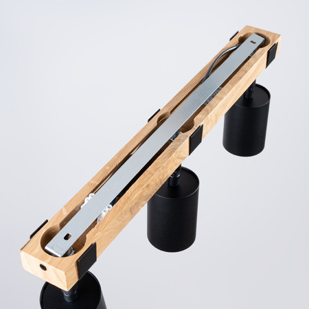 Lampa Sufitowa Oprawa Natynkowa SPOT TUBA Reflektor 3x GU10 Tubularna Czarna Brązowa Skandynawska Fager Sollux