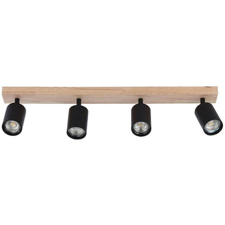 Lampa Sufitowa Spot Tuba Reflektor Oprawa Halogenowa 4x GU10 Ruchomy Czarny Brązowy Dabi Masterled