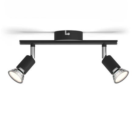 Lampa Sufitowa Reflektor Natynkowy 2x GU10 Czarna Limbali Philips