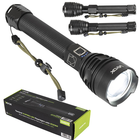 Latarka LED Taktyczna Akumulatorowa USB Wojskowa 15W VA0075 Vayox