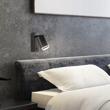 Lampa ścienna Kinkiet GU10 RING z włącznikiem czarny