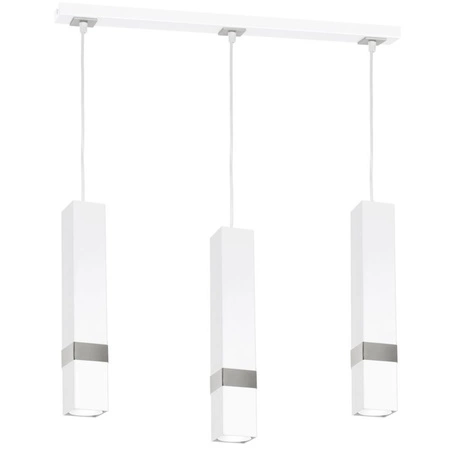 Lampa wisząca Tuba Zwis VIDAR Biały + srebrny 3x GU10 Milagro Metal Styl nowoczesny