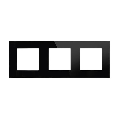 Ramka SZKLANA do gniazda czarna potrójna