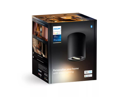 Oprawa Sufitowa Natynkowa LED Spot Pillar Czarny 4.2W CCT PHILIPS HUE Bluetooth Zigbee