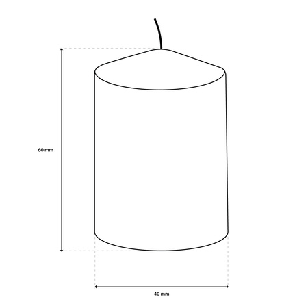 Świece Walec Wotywne Metalizowane 6x4 cm Zestaw 4 Sztuk Czerwony Metalik