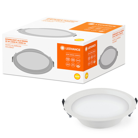 Oprawa Podtynkowa LED 25W 2250lm IP44 3000K Ciepła Downlight 21,5cm Okrągła LEDVANCE