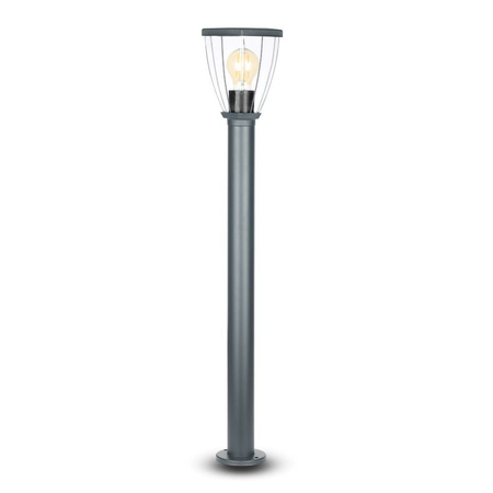 Lampa Ogrodowa Słupek 80cm E27 Przezroczysty Klosz Czarna VT-839 V-TAC