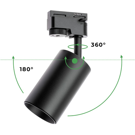 Zestaw Szyna Oświetleniowa Szynoprzewód 2 m + 4x Reflektor Szynowy SAGI GU10 Czarny LUMILED