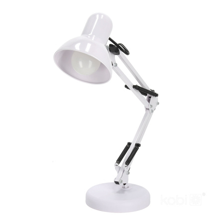 Lampka Biurkowa Oprawa Stołowa Regulowana E27 Biała Auriq Kobi