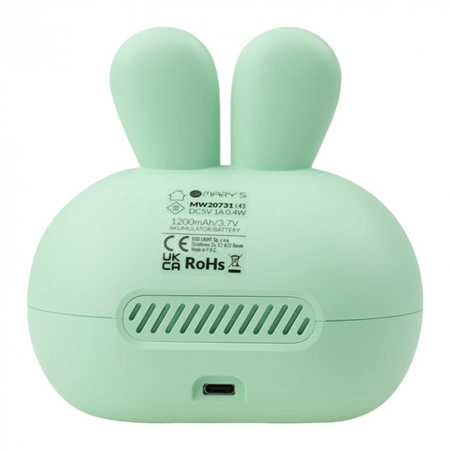Zegar Elektroniczny dla Dzieci BUDZIK Zielony USB Akumulatorowy 1200mAh KRÓLIK MARY'S