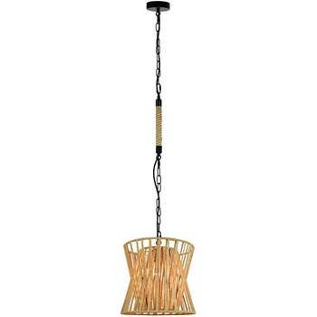 Lampa wisząca sufitowa półkula VARBERG IL MIO w stylu boho stal + sznur 1x E27 GOLDLUX (Polux)