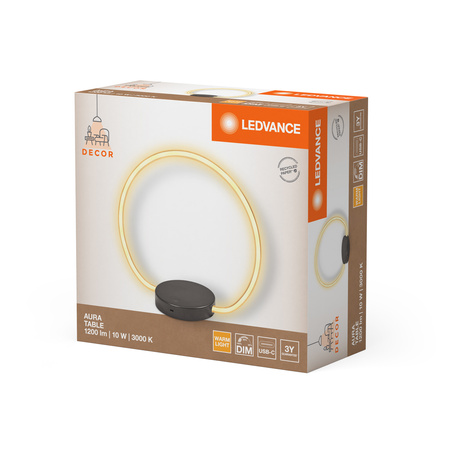 Lampa Stołowa Biurkowa LED Dekoracyjna 10W 1000lm 3000K Ciepła Ściemnialna Szary Decor Ledvance