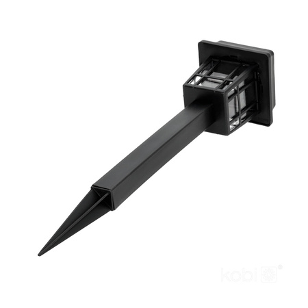 Lampa Solarna Ogrodowa Słupek Zewnętrzny Stojący LED 6500K Zimna IP44 Czarny Fusion Kobi