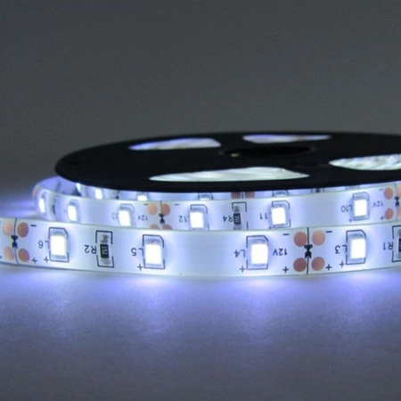 Taśma LED Pasek 12V 24W 300LED 2835 Zimna 8mm 5m ECOLIGHT
