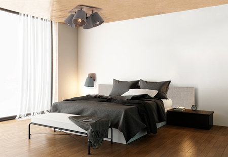 Lampa Sufitowa 4x E27 Szara Nowoczesna AWINION 9716 Nowodvorski