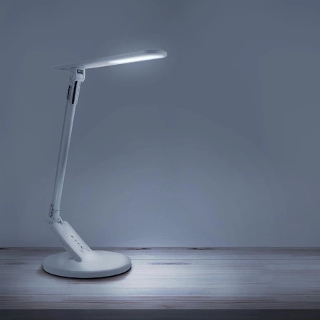 Lampka Biurkowa LED Stołowa 7W 400lm CCT 120° Biała Ściemnialna Optimum Sanico Goldlux