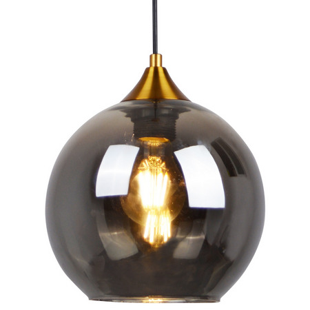 Lampa Sufitowa Wisząca Zwis E27 Złota Szara Damar Sanico Goldlux