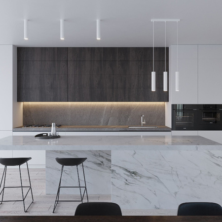 Lampa Sufitowa Oprawa Natynkowa SPOT TUBA 3x GU10 Wisząca Zwis Tubularna Biała Nowoczesna Lagos Sollux