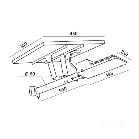 Lampa Uliczna Solarna LED Przemysłowa Oprawa Drogowa 11W 1100lm 4000K Neutralna z Czujnikiem Zmierzchu IP54 Czarna Solit Kobi
